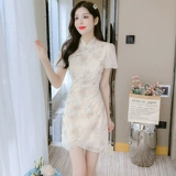 Шифоновое ципао, летняя одежда, легкая мини-юбка, 2025 года, подходит для подростков