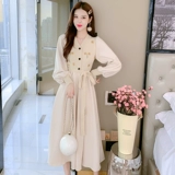 Трикотажное вельветовое осеннее демисезонное платье, коллекция 2022, городской стиль, в западном стиле