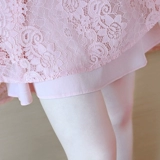 Летнее свежее кружевное платье, мини-юбка, приталенный корсет, юбка, сезон 2021, в корейском стиле, короткий рукав