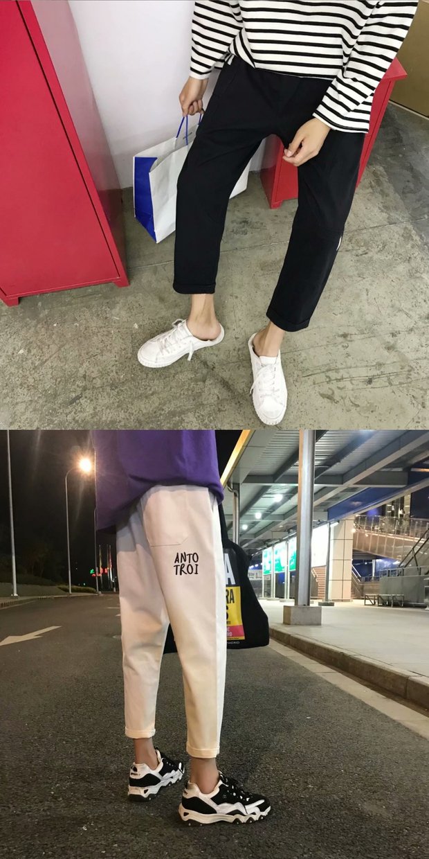 Tide thương hiệu Yu Wenle overalls quần hip hop quần lỏng chùm quần thường xuyên quần harem quần siêu lửa quần vải nam