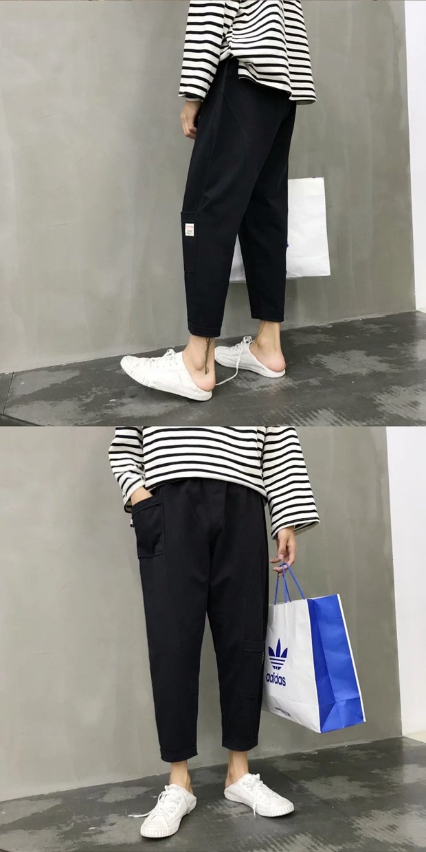 Tide thương hiệu Yu Wenle nhiều túi overalls nam quần rộng giản dị xu hướng chân váy quần Harlan chùm quần quần đùi