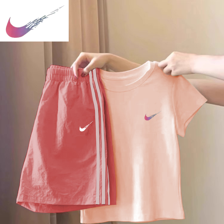 Brand Genuine Short-Sleeved Sports Suit for Women 2026 New Summer Casual Fashion Korean Style Slim Shorts Two-Piece Set