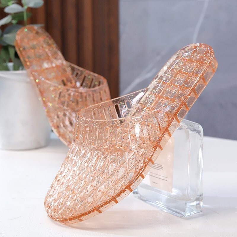 Crystal Toe-Cap Sandals for Women, 2024 New Model, Transparent Jelly Plastic Slippers for Mothers, Fashionable and Comfortable Crystal Toe-Cap Sandals for Women, 2024 New Model, Transparent Jelly Plastic Slippers for Mothers, Fashionable and Comfortable
