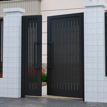 Aluminum alloy villa gate garden garden door stainless steel single double open electric door rural iron art yard custom