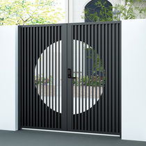 Iron Art Garden Door Villa Gate Customized Single Double Open Aluminum Garden Garden Shutter Stainless Steel Wall Door