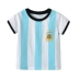 Cha mẹ và con mặc mùa hè 2018 World Cup bóng đá quần áo ngắn tay T-Shirt cha mẹ và con jerseys một gia đình ba Trang phục dành cho cha mẹ và con