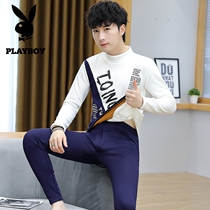 Winter warm plus velvet padded close underwear mens 2021 new two-piece base shirt gold velvet autumn trousers