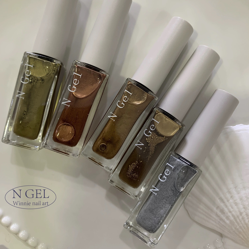 N Geln Metal Smudge Liquid ins Short Nail Bronze Gold Silver Quick Smudge Nail Art Special Packaging