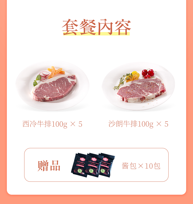 赤豪原肉整切牛排套餐10片