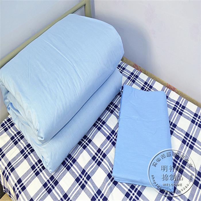 Sinh viên duy nhất màu xanh tinh khiết quilt cover đơn vị màu đào tạo quân sự sky blue quilt cover cotton duy nhất bìa giường màu xanh