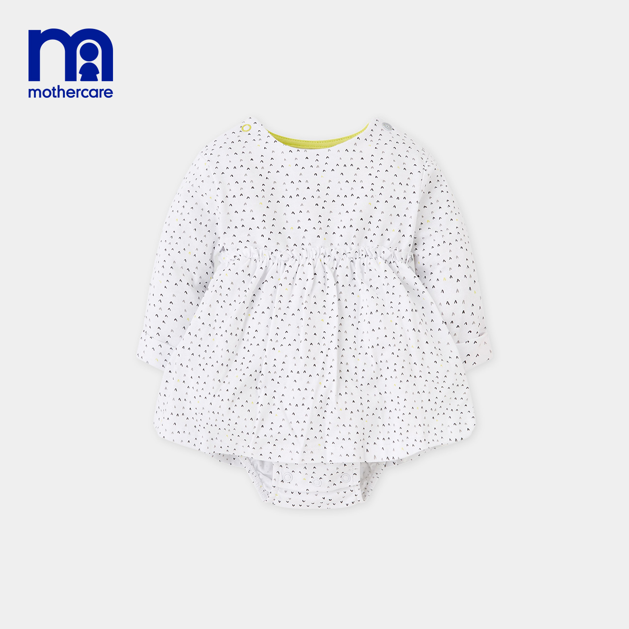 mothercare British female baby long sleeve round collar one-piece dress cotton newborn new 100 plexor dress