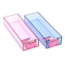 Japan KM Transparent Plastic Containing Box Kitchen Bathroom Cutlery Cutlery Box Drawers Divided to Contain Grids