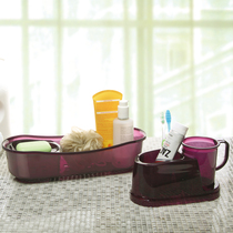 Natkawa Bathroom Toothbrushing Gargling Cup Lovers Creative Toothbrush Rack Tooth Cup Holder Dental seat washing and containing suit