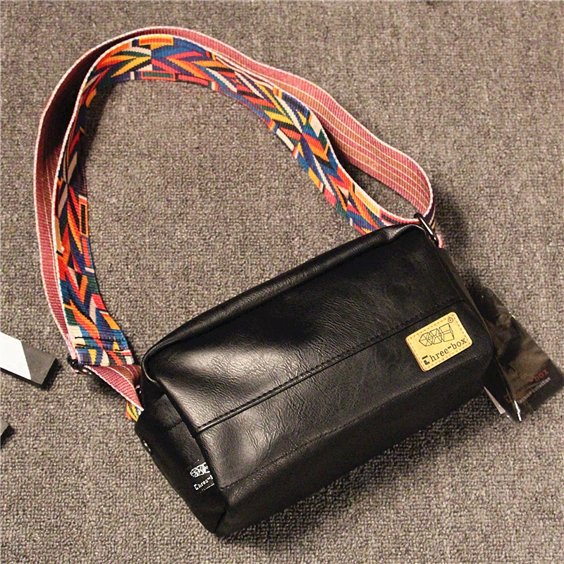 THREE-BOX men's bag 2021 new Korean version trendy ribbon shoulder bag men's fashion all-match casual shoulder bag women