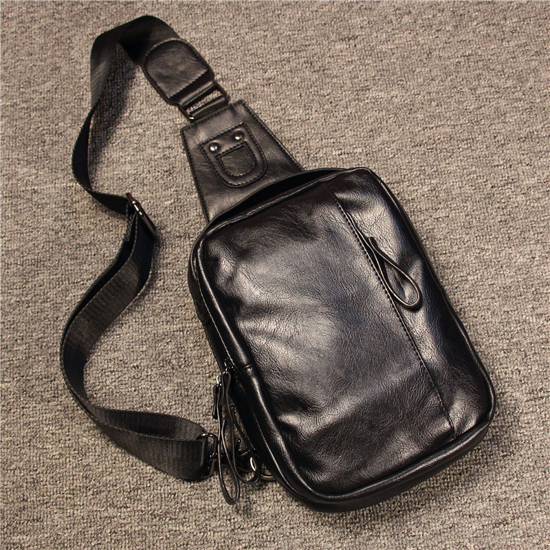 New chest bag men Korean fashion Men Men's bag summer men's shoulder shoulder bag large capacity leather leisure bag Hand bag