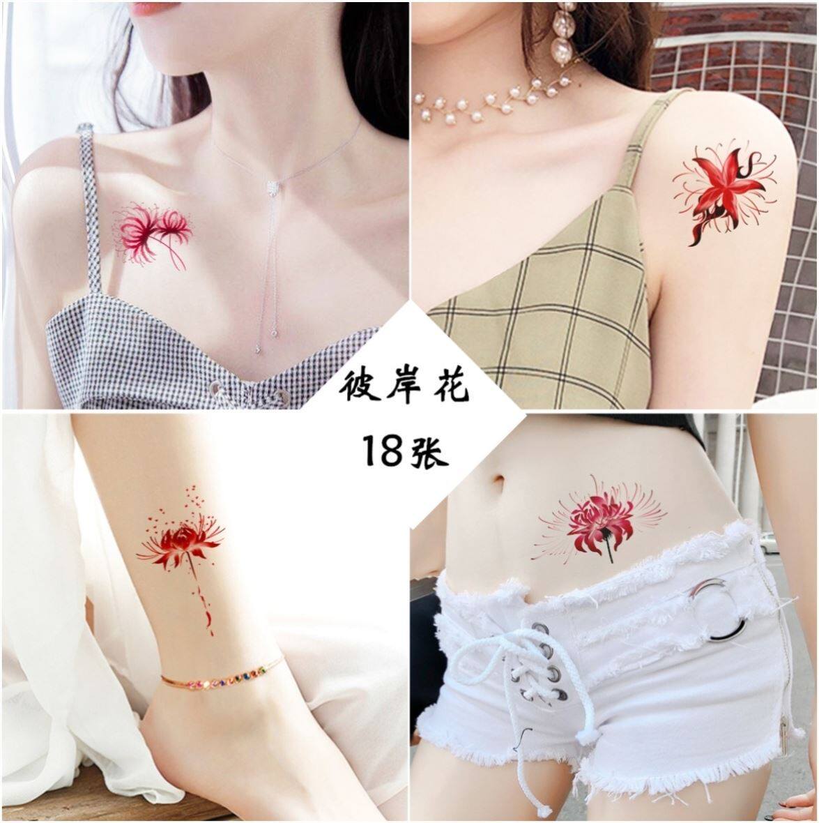 仙女纹身贴腿部女手腕防水持久仿真21年新款花朵刺青贴画贴手上