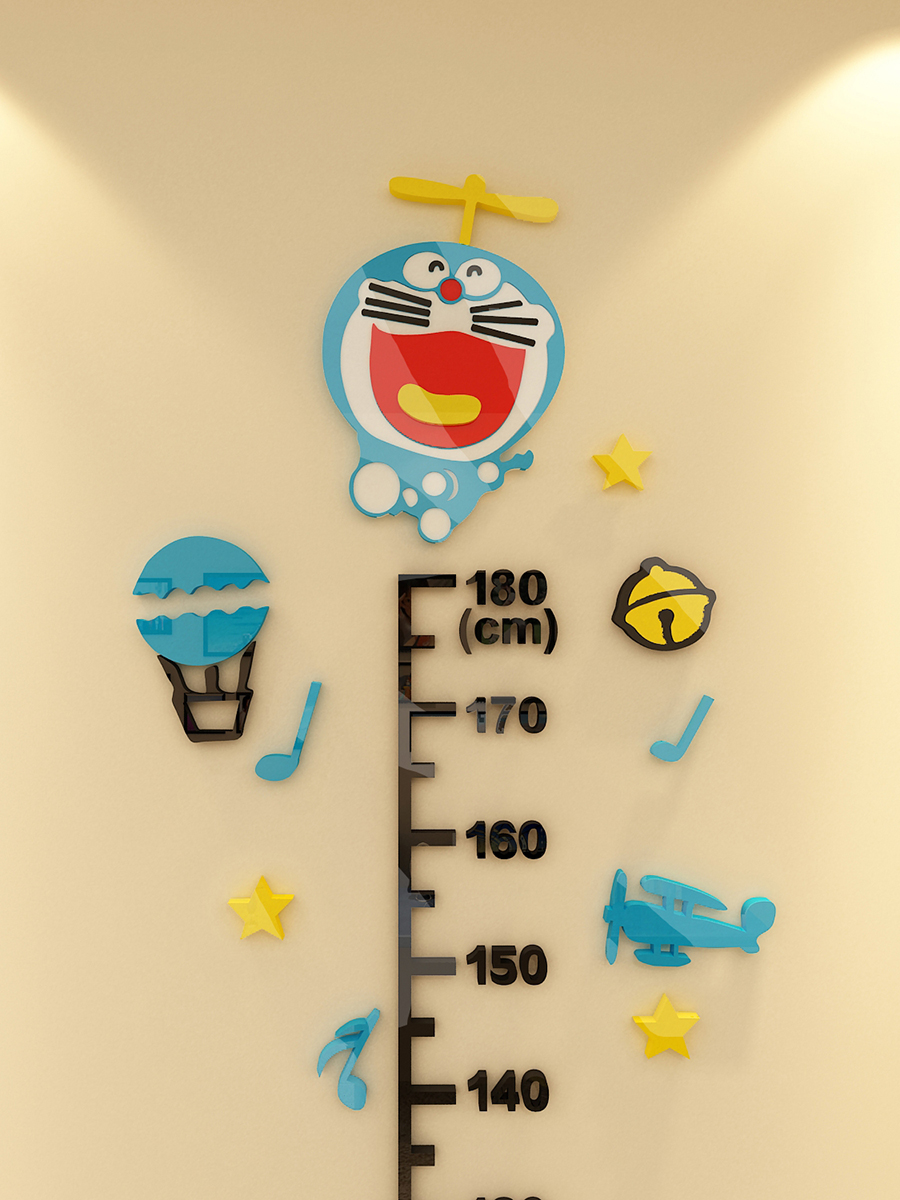 Height Wall Sticker Household 3D Lenticular Acrylic Measurement Cartoon Baby Children's room Bedroom decoration