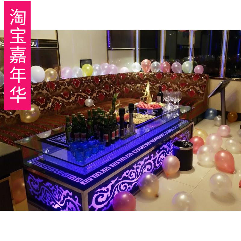 2021 KTV Tea Coffee Lighted European Stainless Steel Tempered Glass Bar Night Bar manufacturers custom spot