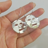 Аксессуар ручной работы, акриловые аксессуары, серебряная маска для лица, серьги, брелок, зеркальный эффект