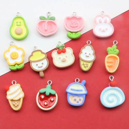 Аксессуар с аксессуарами, ручка ручной работы, мультяшная клубника, фруктовое масло, подвеска, «сделай сам», мороженое