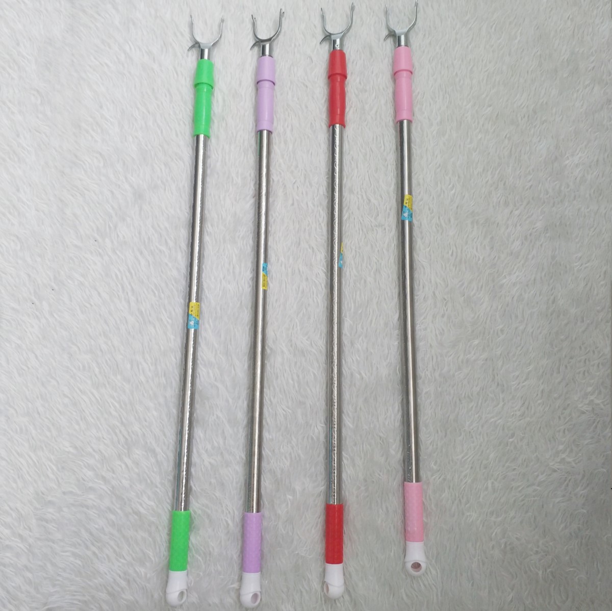 Stainless steel telescopic clothes fork home balcony clothes drying pole clothing store pick clothes pole take pole clothing store special clothes pole