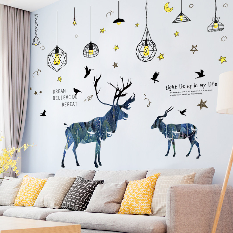 Teenage Hearts ins Room placement wall stickers net red bedroom rental housing renovation Background wall headboard Dormitory Decoration