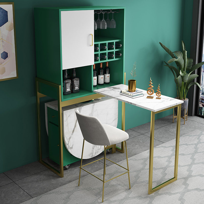 Light extravagant and versatile dining side cabinet bar Terra-integrated cabinet modern minimalist folding dining table and chairs small family style locker wine cabinet-Taobao
