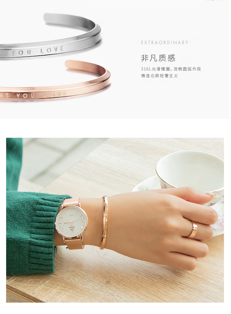 Phụ kiện đồng hồ thời trang Âu Mỹ đôi vòng tay năng lượng tích cực mở vòng đeo tay nam và nữ cá tính net đỏ phụ kiện quà tặng vòng tay Cuff