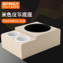 Stainless steel hot water bottle car kettle 14 15 17 black leather base truck warm Bottle Rack car supplies