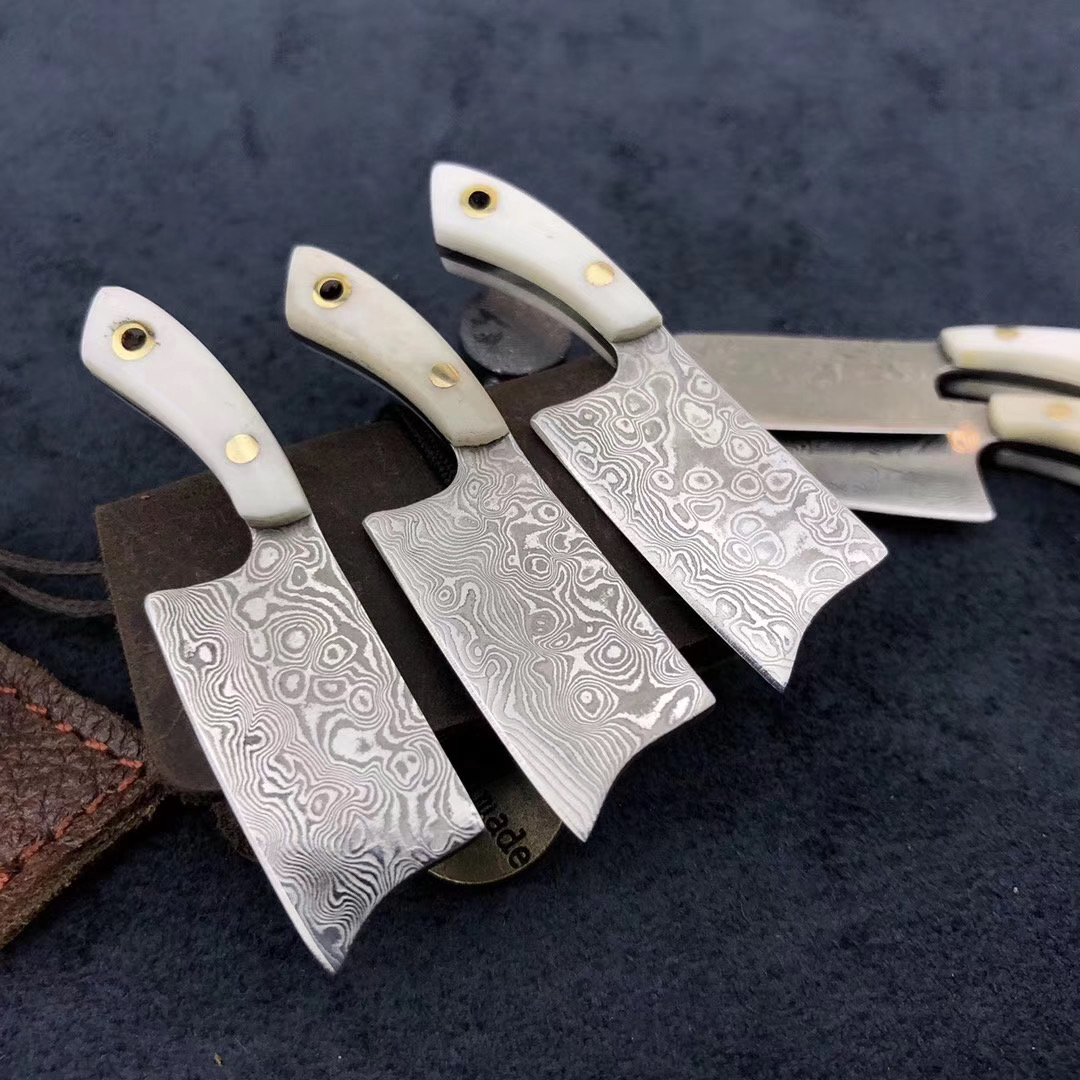 Plant Pin Damascus Steel Mini Pocket Knife Small Kitchen Knife Key Knife Necklace Unpacking Express Knife Carry-on Knife