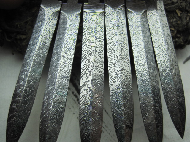 Handmade tea knife tea cone knife embryo Rui powder imported Damascus steel (customizable finished product) unopened blade