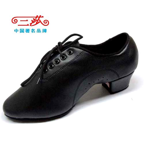 Brand soft black imitation leather two-point bottom soft bottom male and female code Latin dance shoes comfortable gross underfloor low heel dance shoes