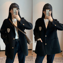 European double-sided cashmere coat women 2021 autumn new high-end double-sided suit short small woolen jacket