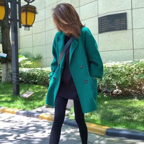 Double-faced blazer women Hepburn style double-sided cashmere coat loose small 2021 autumn wool Woolen