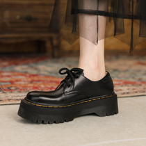  dr thick-soled Martin shoes womens summer leather low-top 3-hole single boots British college muffin retro heightening jk small leather shoes