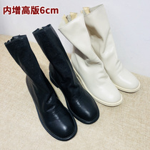 guidi booties rear zipper inner heightening Martin boots womens British single boots pleated inverted boots leather mid-barrel boots spring and autumn