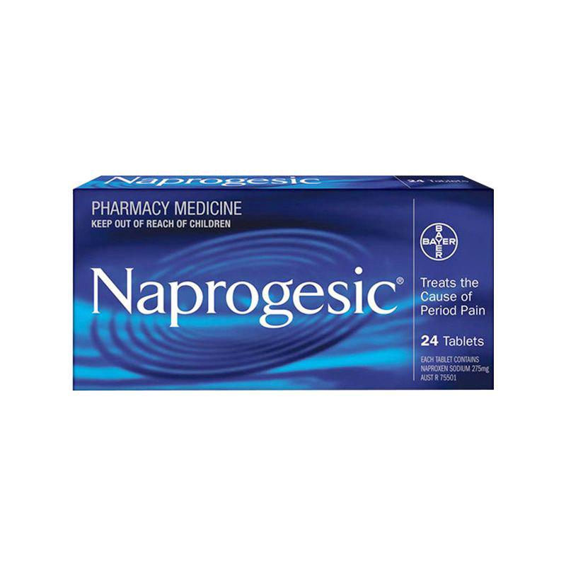 澳洲Bayer拜耳Naprogesic痛经女性经期姨妈腹痛止疼痛拜耳痛经小蓝片24粒