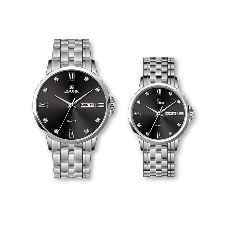 依波EBOHR石英表情侣款男表7037