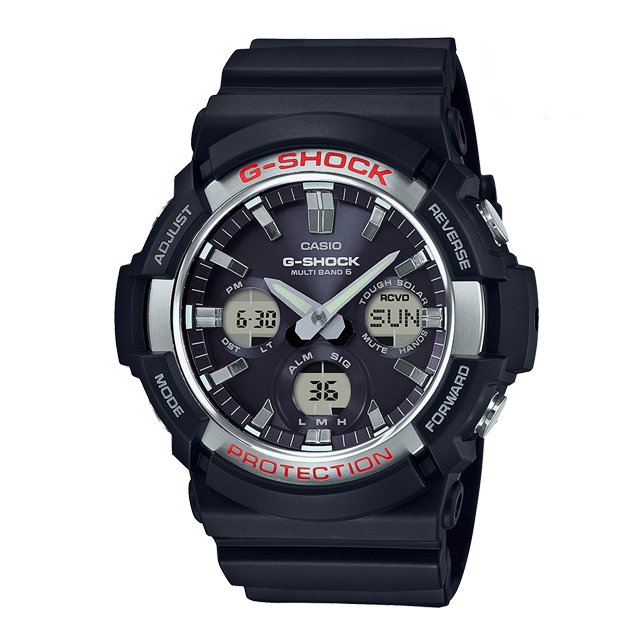 卡西欧/Casio G-SHOCK SOLAR WAVECEPTOR系列 电波太阳能防水运动男表GAW-100-1AJF