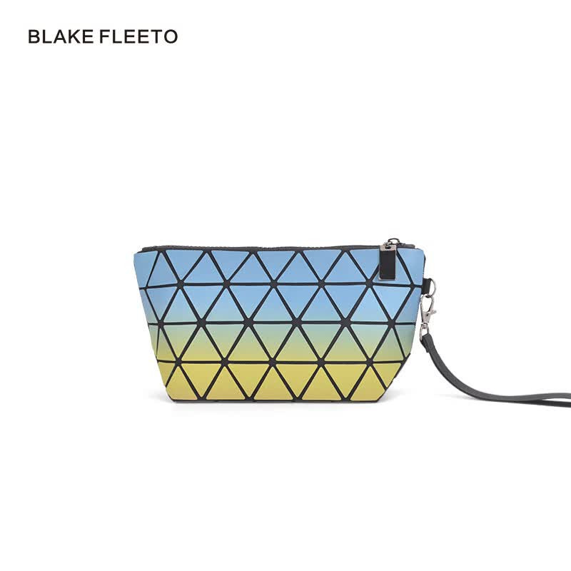 BLAKE FLEETO香港啄木鸟几何拼接彩虹手抓包手提织带手拿包手机包ZMN70183