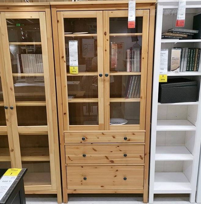 IKEA IKEA Glass Gate Cabinet Show Cabinet Backet Book Cabinet with Door Book Frame Locker