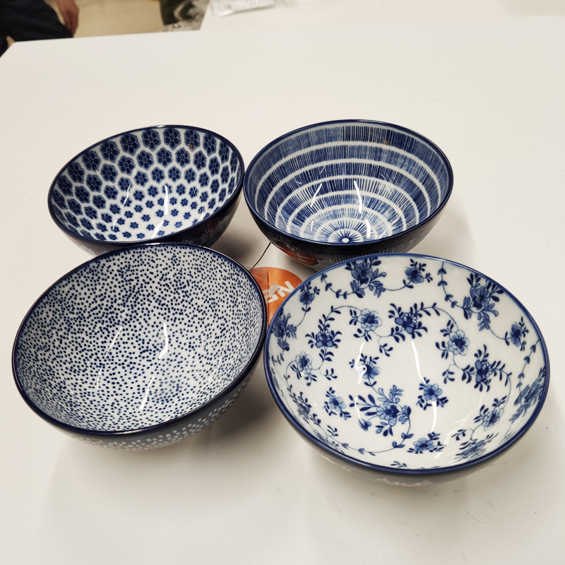 IKEA Domestic Entuce Ohm Bowl 4 Pieces Package Bowls Suit Home Bowls Nets Red Cutlery Sets Nordic