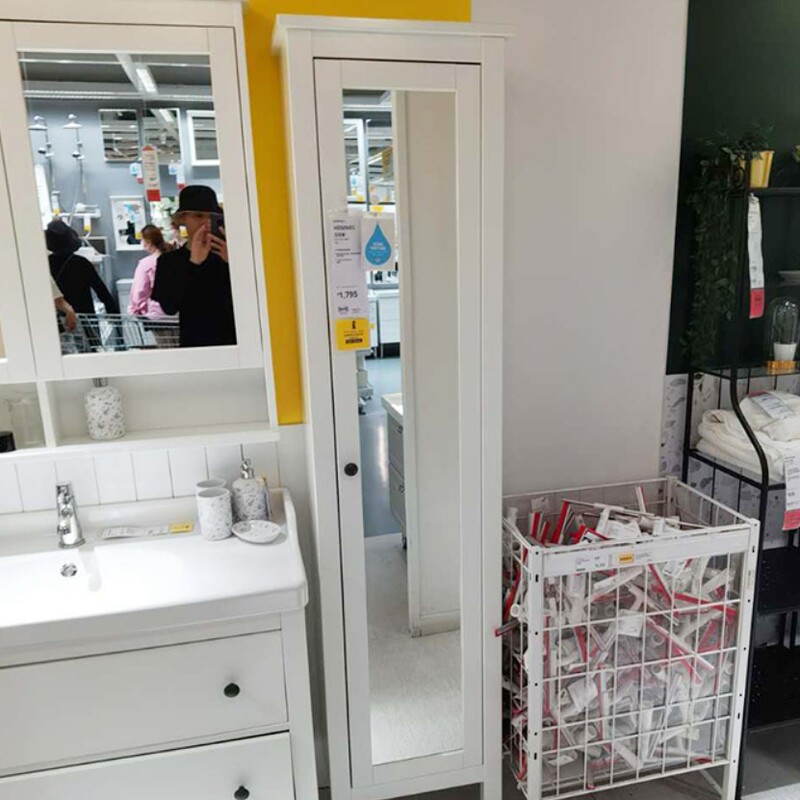 Ikea Dalian Ikea Hannes Mirror Cabinet Bathroom Cabinet Washroom Storage Mirror Cabinet Pine Material Simple Nordic Style