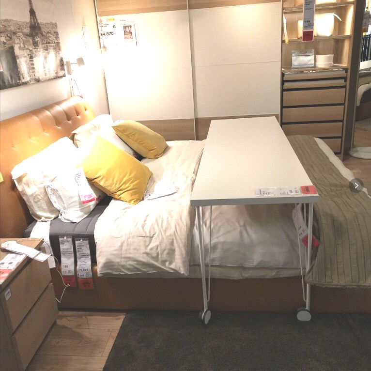 Ikea Movable Over-Bed Table, Laptop Desk for Bed, Home Double Desk Ikea Movable Over-Bed Table, Laptop Desk for Bed, Home Double Desk
