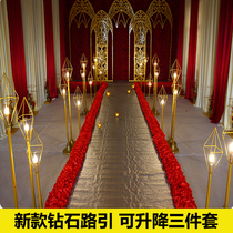 New Wedding Props Diamond Road Leading Swing Piece Wedding Ttai Road Leading Geometric Road Leading Iron Art Golden Diamond Road Citation