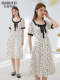 [Silk Ling]Vintage Chiffon Dress with Gauze Fabric, Summer Dress for Women, Bow Tie Waist, Gentle Floral Dress