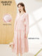 [Qiangwu]Yisha Bufe 2026 Spring New Style Gentle Wind Printed Slim Dress, Gentle and Age-Reducing, Makes You Look Slimmer