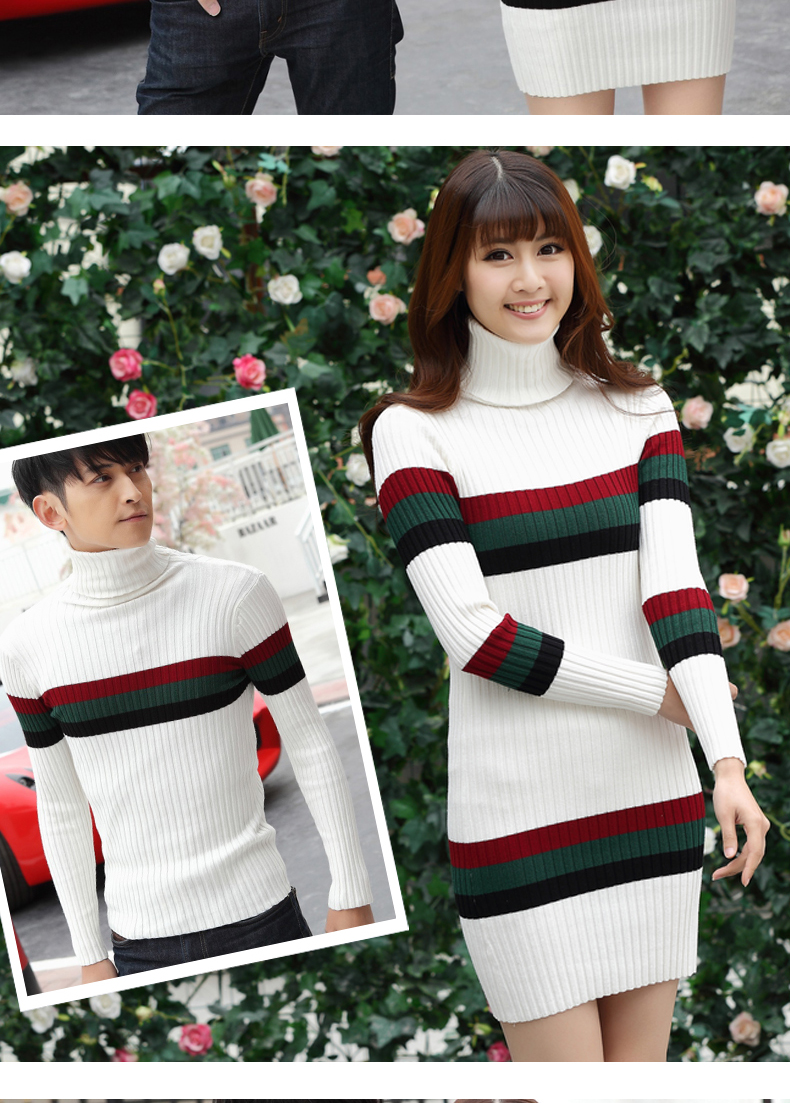 2017 mùa đông người đàn ông mới của đầu cao cổ áo len Hàn Quốc phiên bản của các cặp vợ chồng mùa thu và mùa đông áo len đáy dệt kim áo len