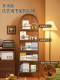 Solid Wood Full-Length Mirror, Movable, Mid-Century Style, Home-Use Magazine and Bookshelf, Integrated Storage, Floor-Standing Rotating Dressing Mirror