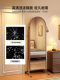 Solid Wood Full-Length Mirror for Home Use, Movable Floor Mirror, Bedroom Dressing Mirror, Vintage Style with Integrated Magazine Rack